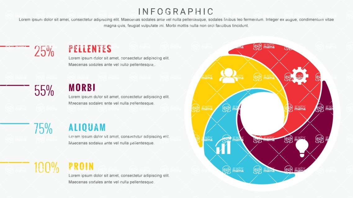 Infographic Templates Collection - Vector, Photoshop, PowerPoint, Google Slides - 4 Options Circle Infographic Template